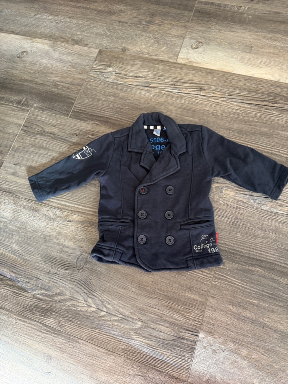 Petit‎ Lem Navy Double-Breasted Peacoat for Kids